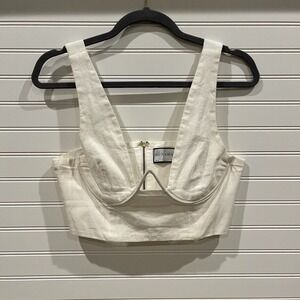 Runaway Crop‎ Top Bustier Plunge Neck Sleeveless Party US 8